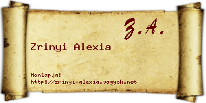 Zrinyi Alexia névjegykártya